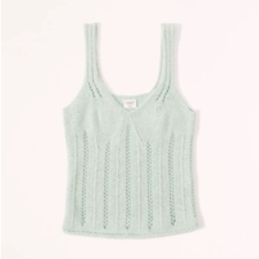 Abercrombie Skimming V-Neck Crochet Tank